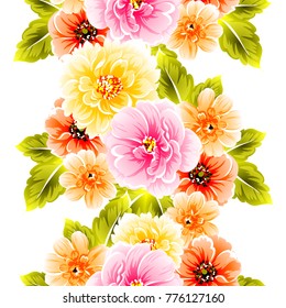 Abstract elegance seamless pattern with floral background