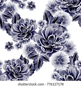 Abstract elegance seamless pattern with floral background