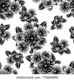 Abstract elegance seamless pattern with floral background