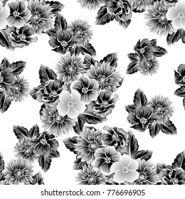 Abstract elegance seamless pattern with floral background
