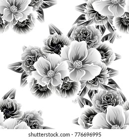 Abstract elegance seamless pattern with floral background
