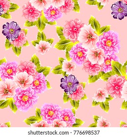 Abstract elegance seamless pattern with floral background