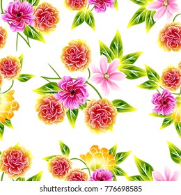 Abstract elegance seamless pattern with floral background