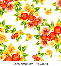 Abstract elegance seamless pattern with floral background