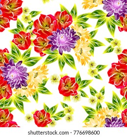 Abstract elegance seamless pattern with floral background