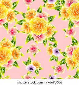 Abstract elegance seamless pattern with floral background