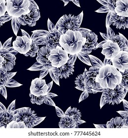 Abstract elegance seamless pattern with floral background