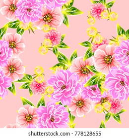 Abstract elegance seamless pattern with floral background