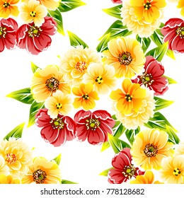 Abstract elegance seamless pattern with floral background