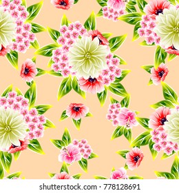 Abstract elegance seamless pattern with floral background