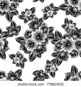 Abstract elegance seamless pattern with floral background