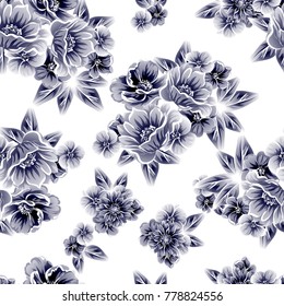 Abstract elegance seamless pattern with floral background