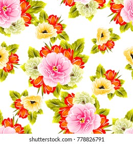 Abstract elegance seamless pattern with floral background
