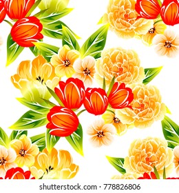 Abstract elegance seamless pattern with floral background