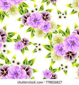 Abstract elegance seamless pattern with floral background