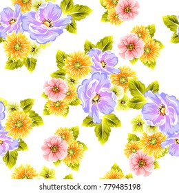 Abstract elegance seamless pattern with floral background