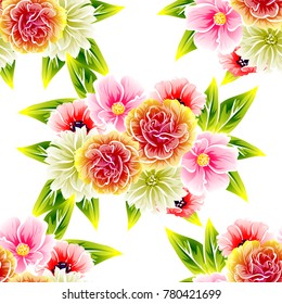 Abstract elegance seamless pattern with floral background