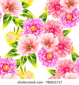 Abstract elegance seamless pattern with floral background