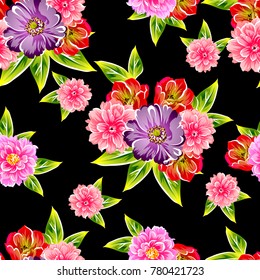 Abstract elegance seamless pattern with floral background