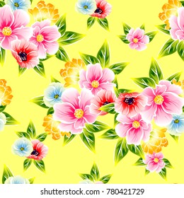 Elegância abstrata padrão sem costura com fundo floral