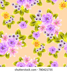 Abstract elegance seamless pattern with floral background