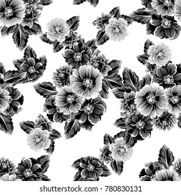 Abstract elegance seamless pattern with floral background
