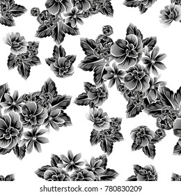 Abstract elegance seamless pattern with floral background