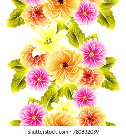 Abstract elegance seamless pattern with floral background