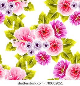 Abstract elegance seamless pattern with floral background
