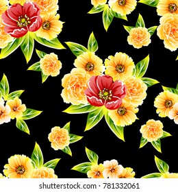 Abstract elegance seamless pattern with floral background