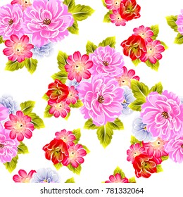 Abstract elegance seamless pattern with floral background