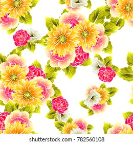Abstract elegance seamless pattern with floral background