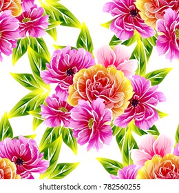 Abstract elegance seamless pattern with floral background