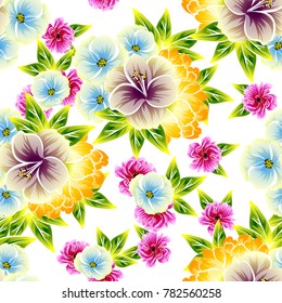 Abstract elegance seamless pattern with floral background