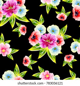 Abstract elegance seamless pattern with floral background