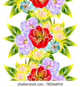 Abstract elegance seamless pattern with floral background