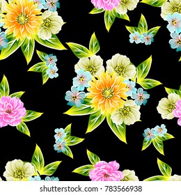 Abstract elegance seamless pattern with floral background