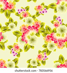 Abstract elegance seamless pattern with floral background