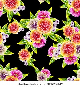 Abstract elegance seamless pattern with floral background