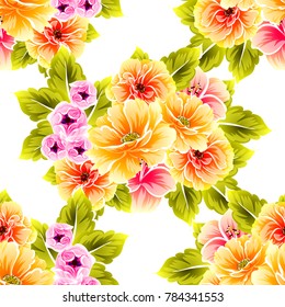 Abstract elegance seamless pattern with floral background