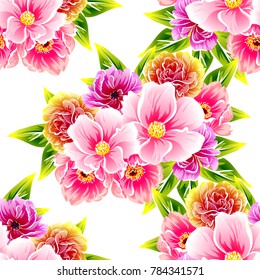 Abstract elegance seamless pattern with floral background