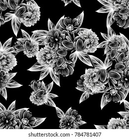 Abstract elegance seamless pattern with floral background