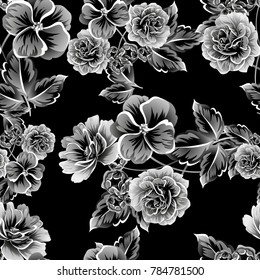 Abstract elegance seamless pattern with floral background