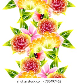 Abstract elegance seamless pattern with floral background