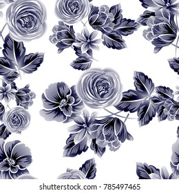 Abstract elegance seamless pattern with floral background