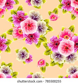 Abstract elegance seamless pattern with floral background