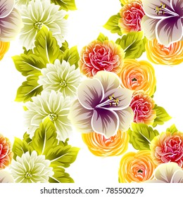 Abstract elegance seamless pattern with floral background