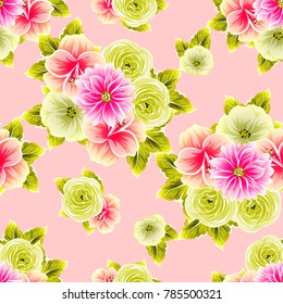 Abstract elegance seamless pattern with floral background