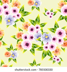 Abstract elegance seamless pattern with floral background