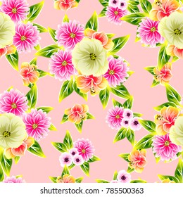 Abstract elegance seamless pattern with floral background